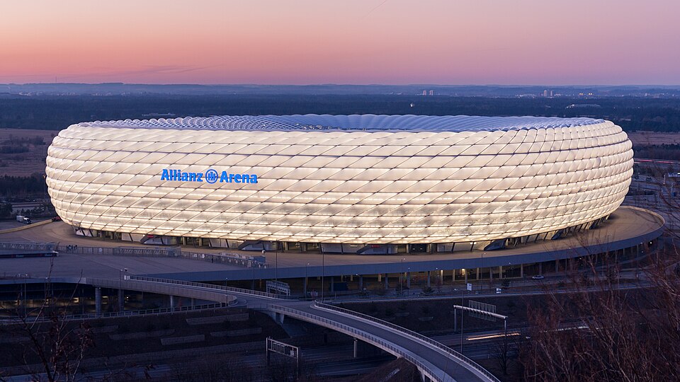 Arenabild över Allianz Arena