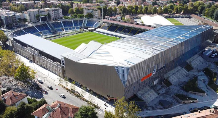 Arenabild över Gewiss Stadium