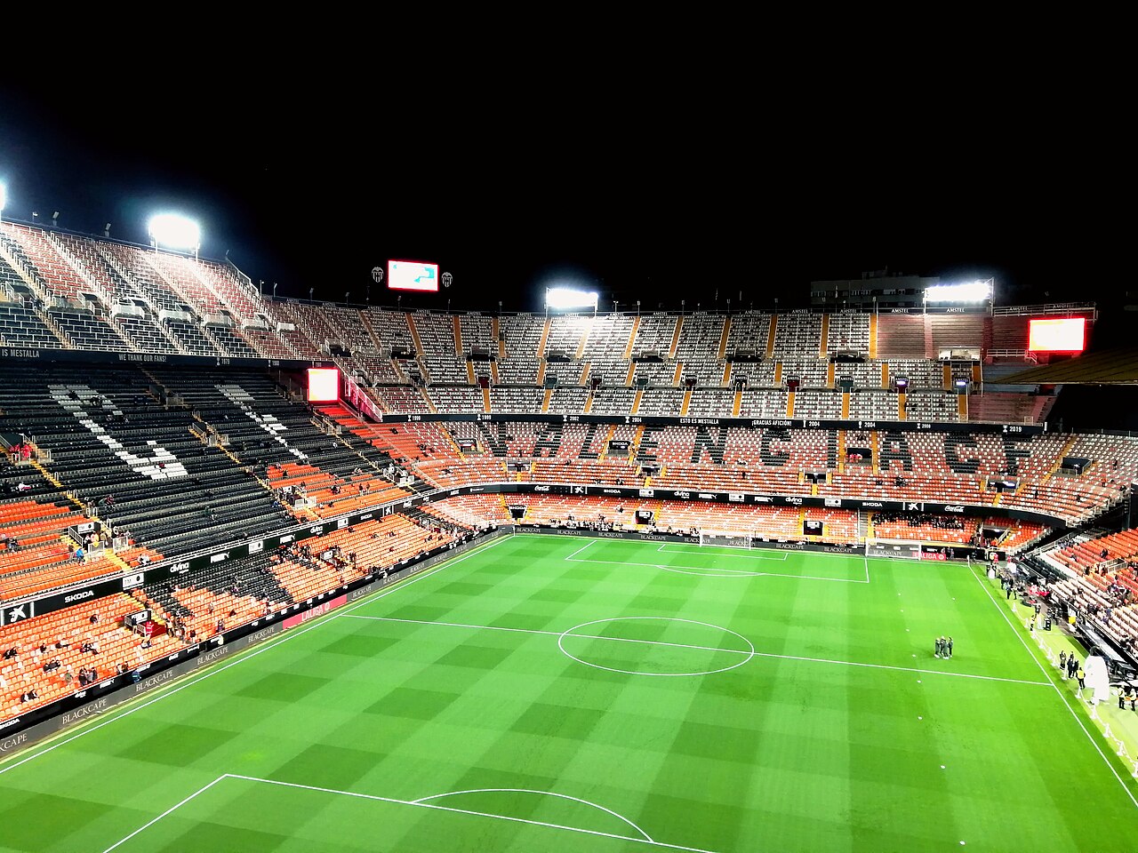 Arenabild över Mestalla