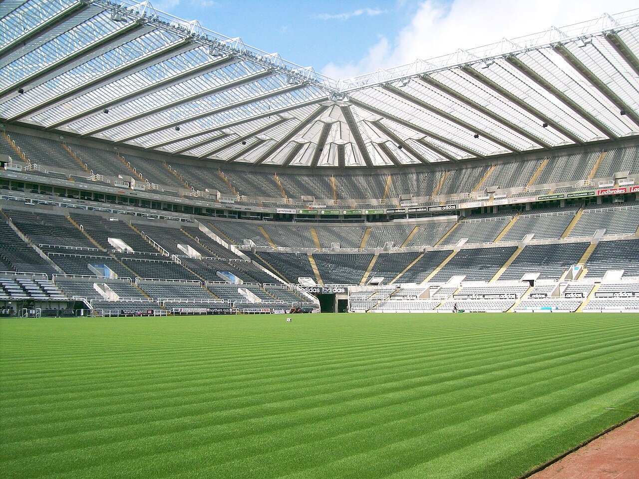 Arenabild över St. James' Park