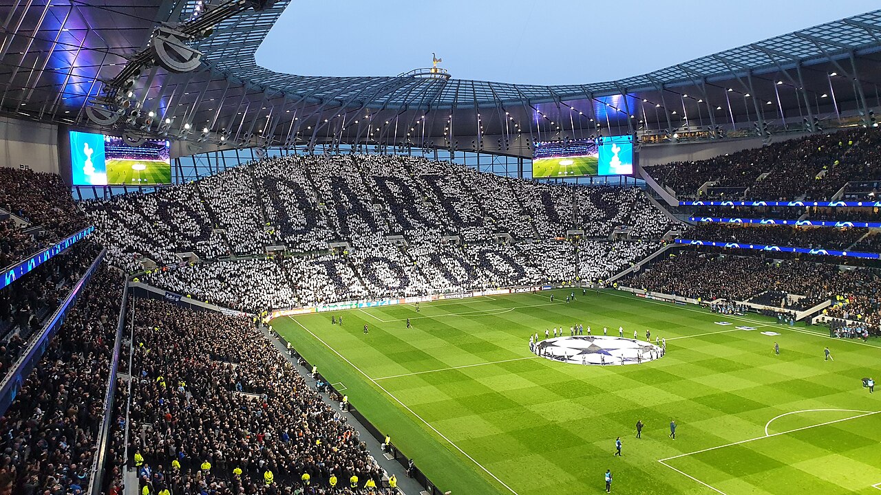Arenabild över Tottenham Hotspur Stadium